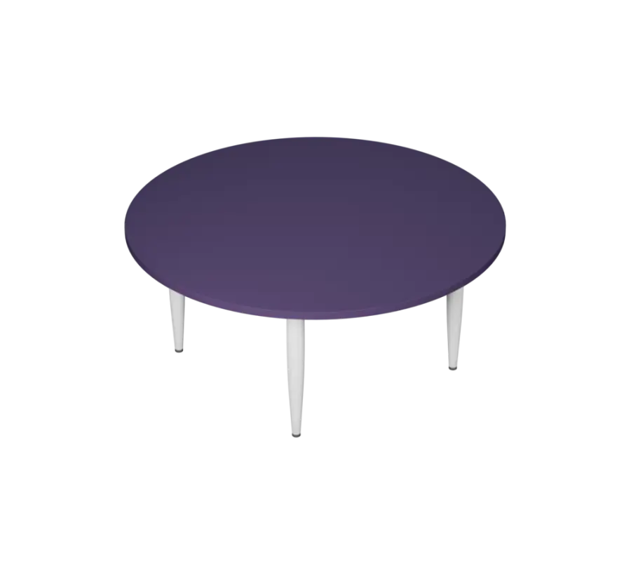 PLAYFORM 01 modulární hravé stoly, výška 520 mm, kovová podnož bílá, deska 25 mm, fialková