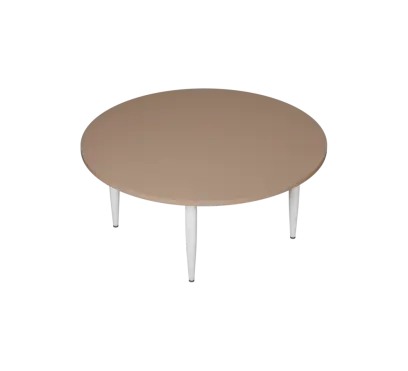 PLAYFORM 01 modulární hravé stoly, výška 520 mm, kovová podnož bílá, deska 25 mm, cappuccino