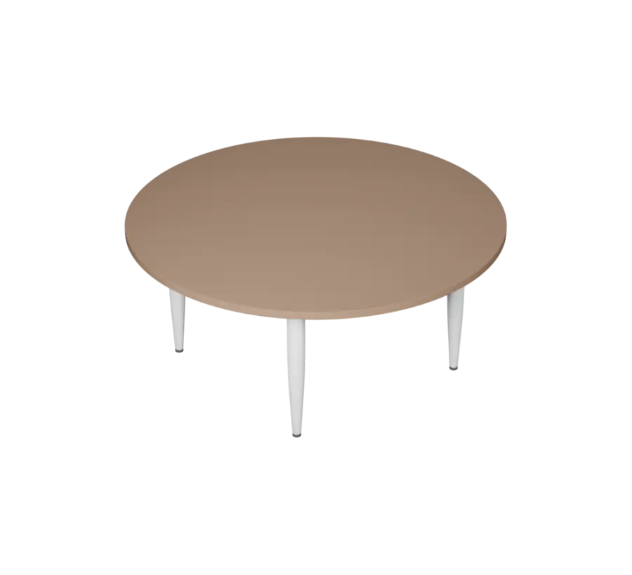 PLAYFORM 01 modulární hravé stoly, výška 520 mm, kovová podnož bílá, deska 25 mm, cappuccino