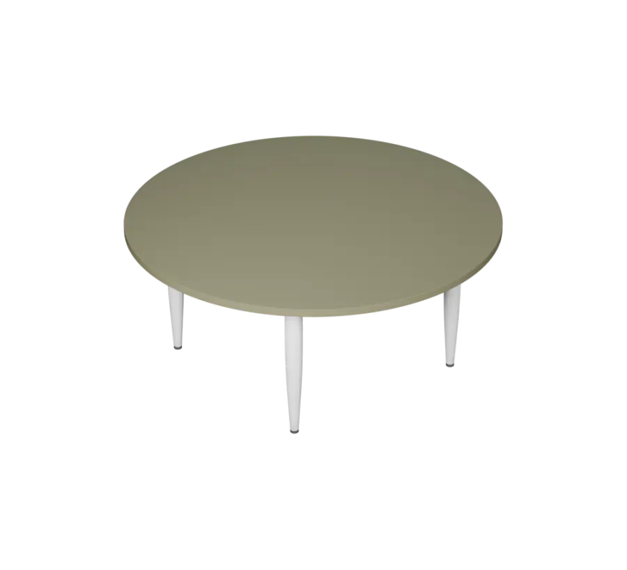 PLAYFORM 01 modulární hravé stoly, výška 520 mm, kovová podnož bílá, deska 25 mm, beton zelinkavý