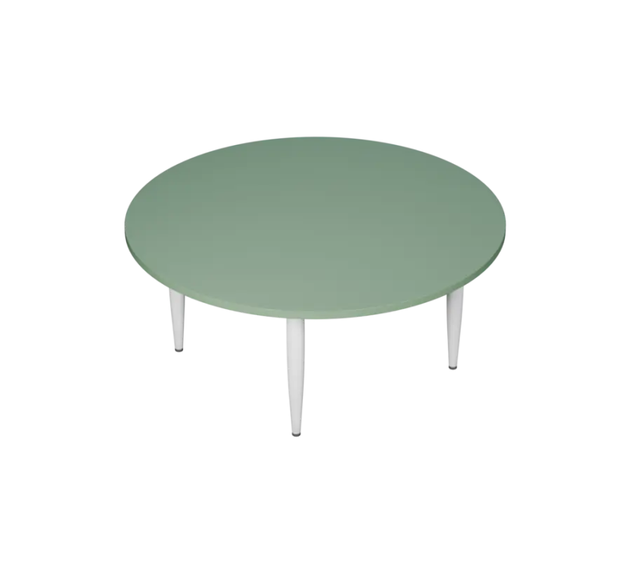 PLAYFORM 01 modulární hravé stoly, výška 520 mm, kovová podnož bílá, deska 25 mm, šedo-zelinkavá