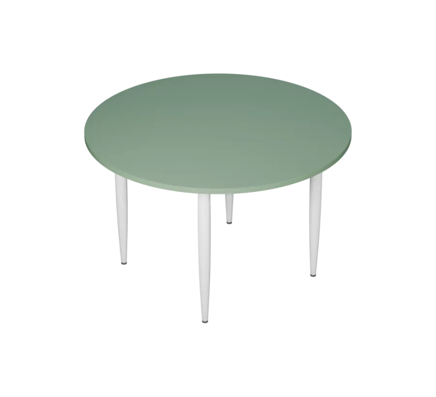 PLAYFORM 201 modulární hravé stoly, výška 750 mm, podnož bílá, deska 25 mm, šedo-zelinkavá