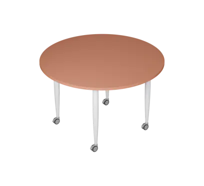PLAYFORM 201 K modulární hravé stoly, mobilní, výška 750 mm, kovová podnož bílá, deska 25 mm, pudrově hnědá