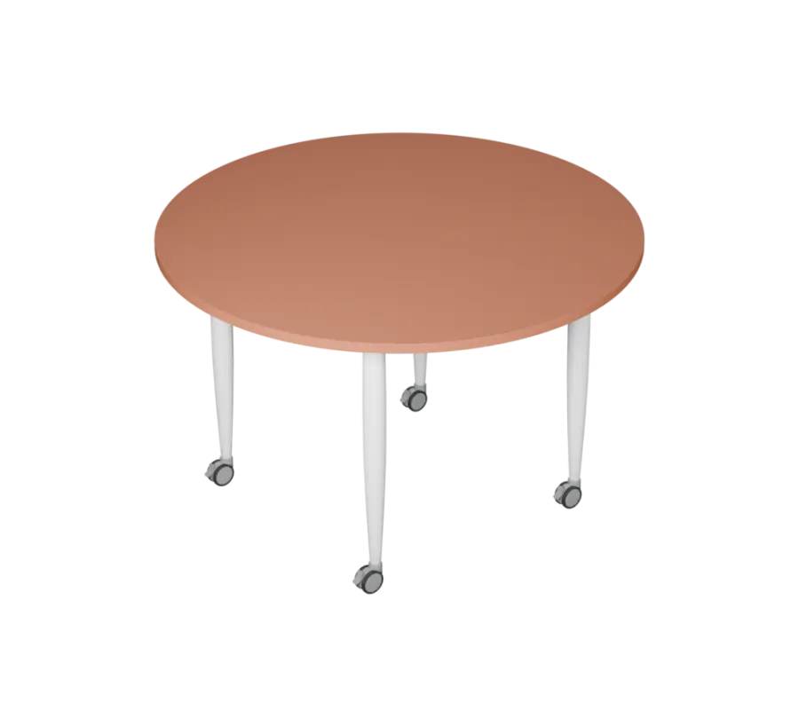 PLAYFORM 201 K modulární hravé stoly, mobilní, výška 750 mm, kovová podnož bílá, deska 25 mm, pudrově hnědá
