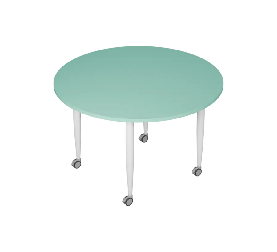 PLAYFORM 201 K modulární hravé stoly, mobilní, výška 750 mm, kovová podnož bílá, deska 25 mm, sněžně modrá