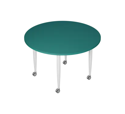 PLAYFORM 201 K modulární hravé stoly, mobilní, výška 750 mm, kovová podnož bílá, deska 25 mm, jezerní modrá