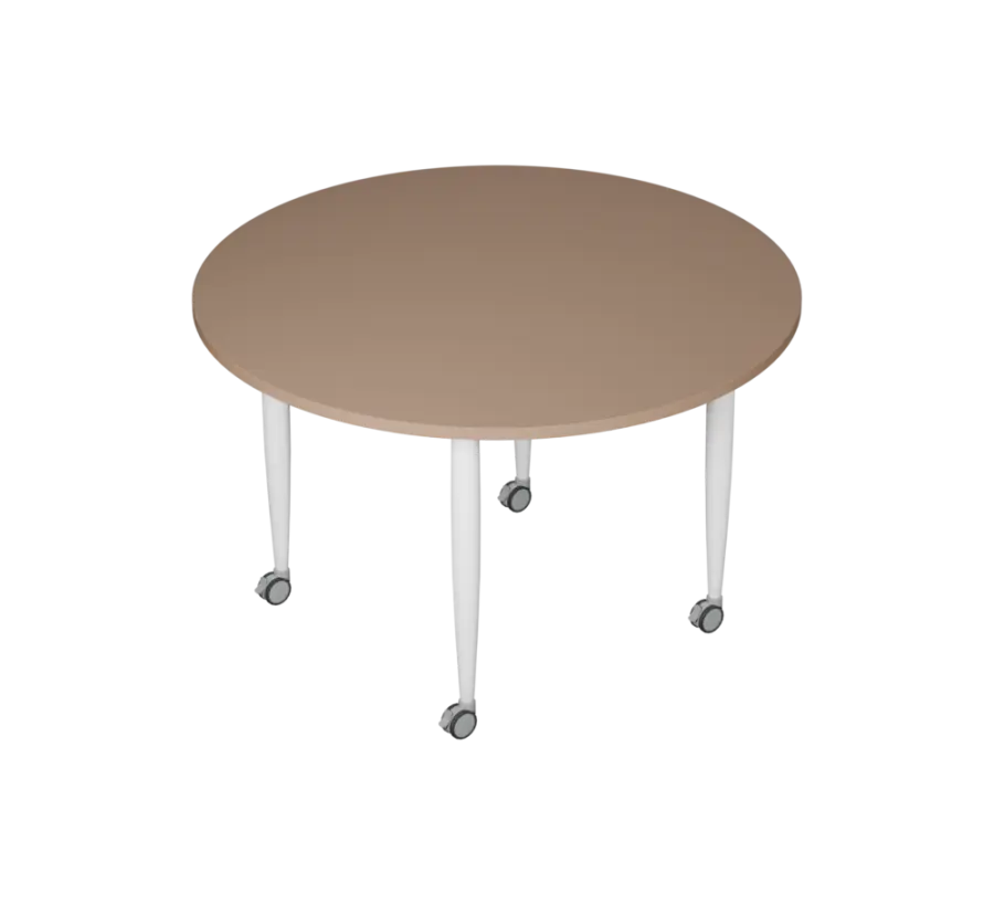 PLAYFORM 201 K modulární hravé stoly, mobilní, výška 750 mm, kovová podnož bílá, deska 25 mm, cappuccino