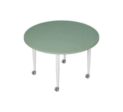 PLAYFORM 201 K modulární hravé stoly, mobilní, výška 750 mm, kovová podnož bílá, deska 25 mm, šedo-zelinkavá