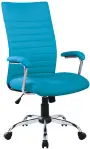 GRACE židle kancelářská, ekokůže tyrkysová