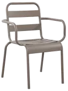 FOLONICCA 02, kovová židle s područkami, do exteriéru i interiéru, taupe
