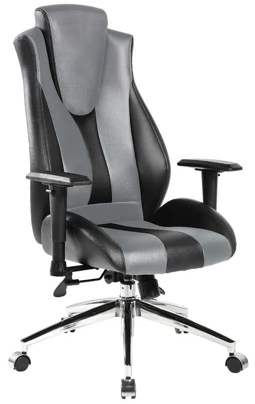 HUDSON židle kancelářská, ekokůže černá/šedá