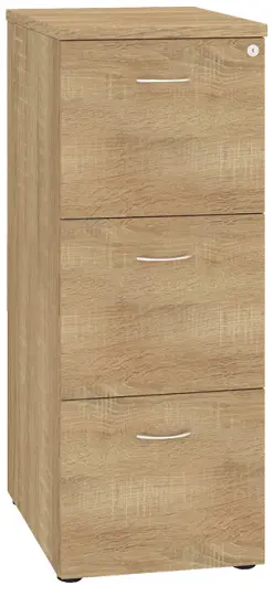 LKR - 3 dřevěná kartotéka A4, 3-zásuvková, centrální zámek, dub bardolino