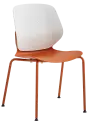 ROSA židle plastová, cihlově oranžová/bílá