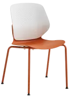 ROSA židle plastová, cihlově oranžová/bílá