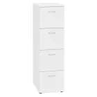 LKR - 4 dřevěná kartotéka A4, 4-zásuvková, centrální zámek, korpus bílá/čílka bílá