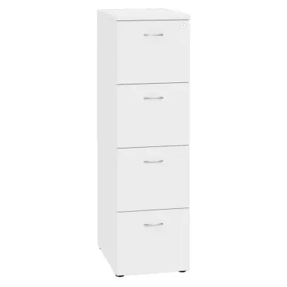 LKR - 4 dřevěná kartotéka A4, 4-zásuvková, centrální zámek, korpus bílá/čílka bílá