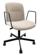 VZOREK, židle konferenční s područkami, kříž, látka šedá