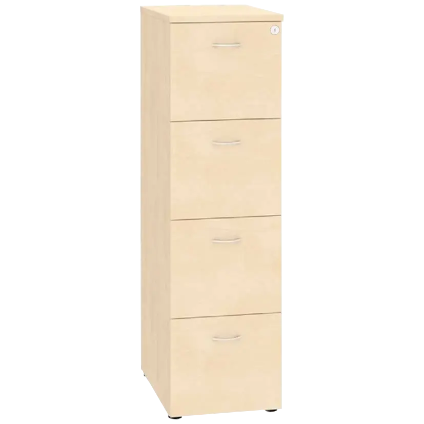 LKR - 4 dřevěná kartotéka A4, 4-zásuvková, centrální zámek, bříza irská