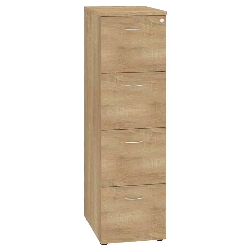 LKR - 4 dřevěná kartotéka A4, 4-zásuvková, centrální zámek, dub bardolíno