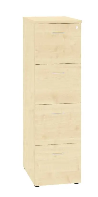 LKR - 4 dřevěná kartotéka A4, 4-zásuvková, centrální zámek, javor horský