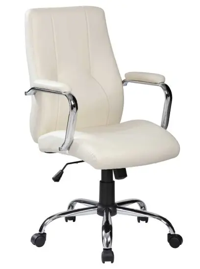 ELENA židle kancelářská, ekokůže krémová