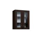 KH - 6S2 horní skříňka, 2-dveřová, prosklená, 730x600x300, ořech královský