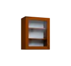 KH - 6S horní skříňka, 1-dveřová, prosklená, levá, 730x600x300, třešeň šumavská