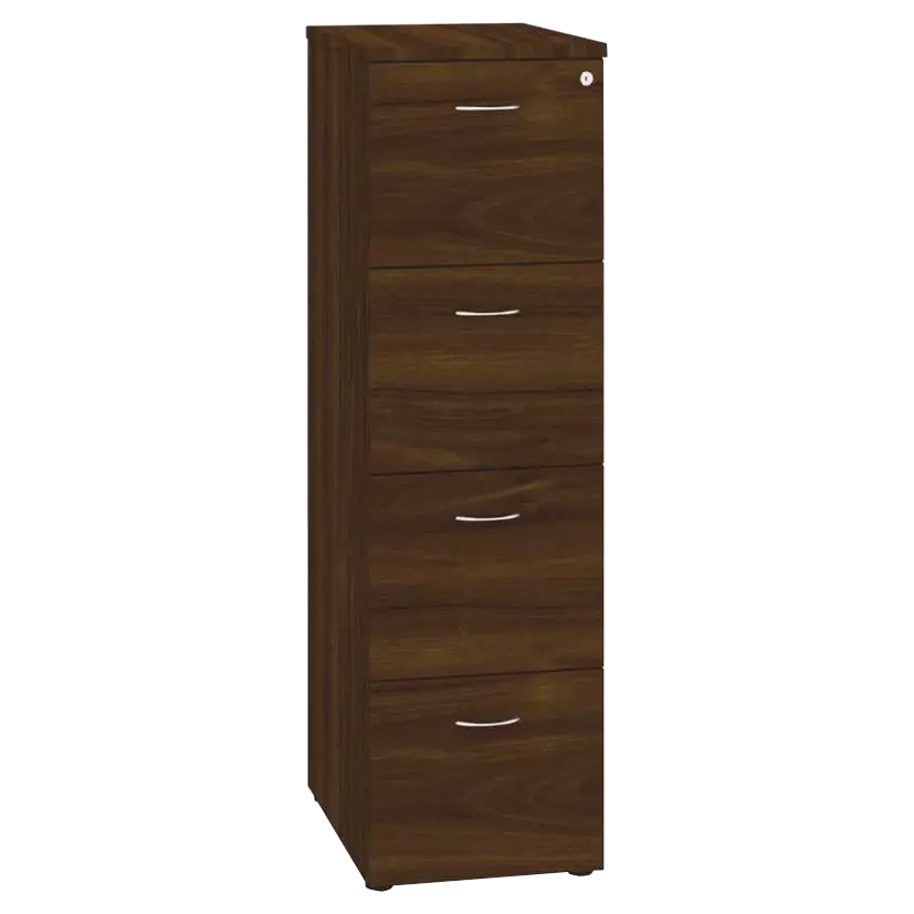 LKR - 4 dřevěná kartotéka A4, 4-zásuvková, centrální zámek, ořech královský