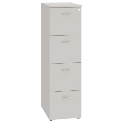 LKR - 4 dřevěná kartotéka A4, 4-zásuvková, centrální zámek, korpus šedá/čílka šedá