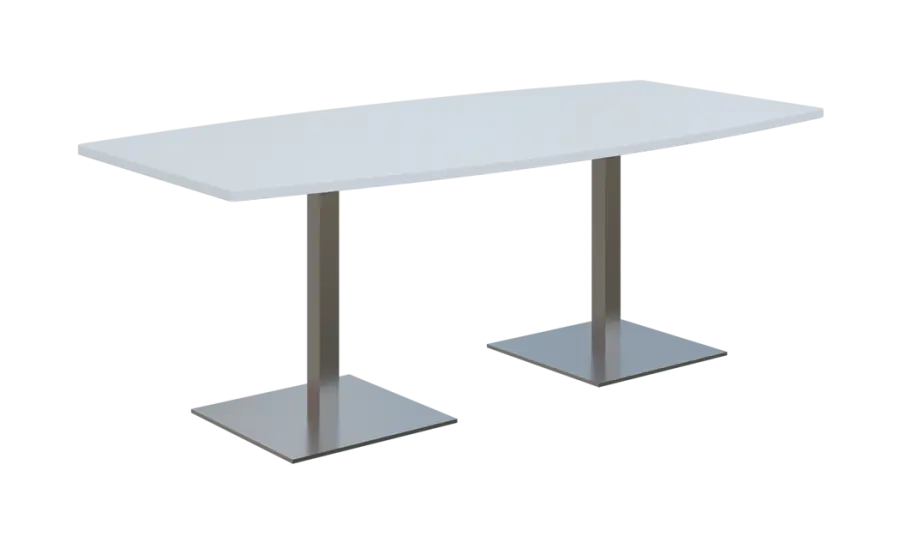 NC - 42 stůl sud, deska 2000 x 1000/800 mm bílá (síla 25mm), noha SQC, nerez