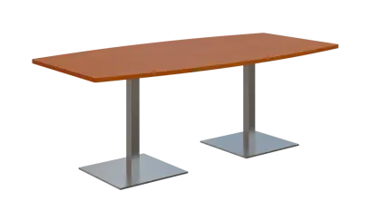 NC - 42 stůl sud, deska 2000 x 1000/800 mm olše jantar (síla 25mm), noha SQC, nerez