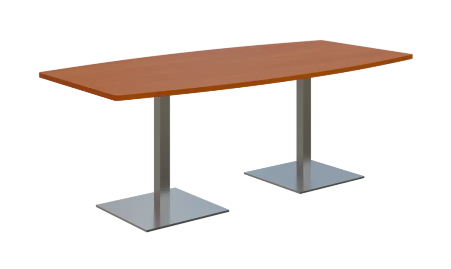 NC - 42 stůl sud, deska 2000 x 1000/800 mm olše jantar (síla 25mm), noha SQC, nerez