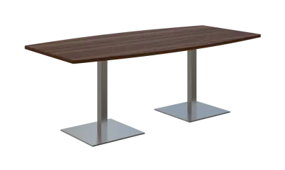 NC - 42 stůl sud, deska 2000 x 1000/800 mm ořech královský (síla 25mm), noha SQC, nerez