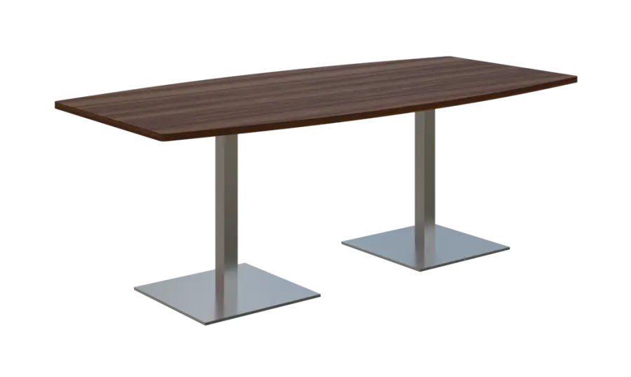 NC - 42 stůl sud, deska 2000 x 1000/800 mm ořech královský (síla 25mm), noha SQC, nerez