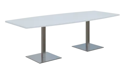 NC - 43 stůl sud, deska 2400 x 1000/800 mm bílá (síla 25mm), noha SQC, nerez