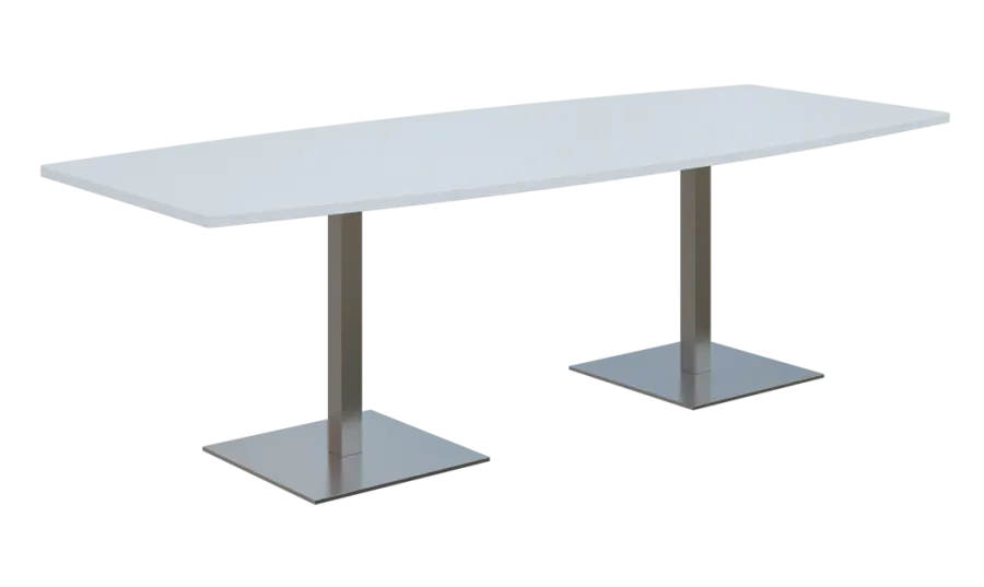 NC - 43 stůl sud, deska 2400 x 1000/800 mm bílá (síla 25mm), noha SQC, nerez