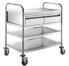 MOBILE 322 vozík 2-policový, 2-zásuvkový, 860x540x940 mm, celonerezový