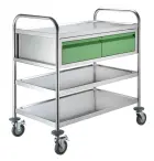 MOBILE 322 vozík 2-policový, 2-zásuvkový, 860x540x940 mm, zásuvky zelené