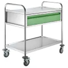 MOBILE 221 vozík 1-policový, 1-zásuvkový, 860x540x940 mm, zásuvka zelená