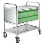 MOBILE 222 vozík 1-policový, 2-zásuvkový, 860x540x940 mm, zásuvky zelené