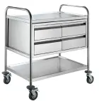 MOBILE 224 vozík 1-policový, 4-zásuvkový, 860x540x940 mm, celonerezový