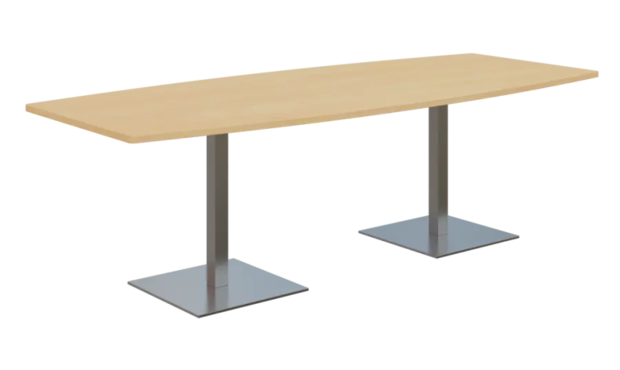 NC - 43 stůl sud, deska 2400 x 1000/800 mm bříza irská (síla 25mm), noha SQC, nerez