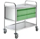 MOBILE 224 vozík 1-policový, 4-zásuvkový, 860x540x940 mm, zásuvky zelené