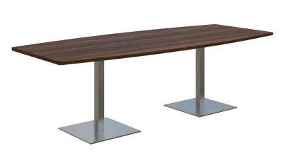 NC - 43 stůl sud, deska 2400 x 1000/800 mm ořech královský (síla 25mm), noha SQC, nerez