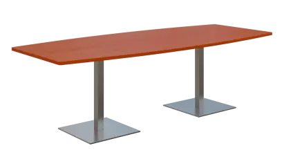 NC - 43 stůl sud, deska 2400 x 1000/800 mm třešeň šumavská (síla 25mm), noha SQC, nerez