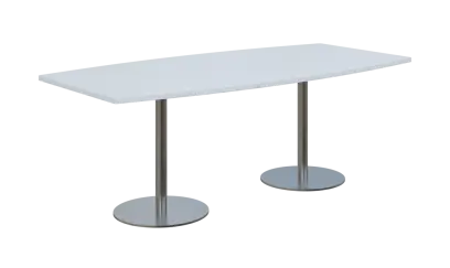 NC - 44 stůl sud, deska 2000 x 1000/800 mm bílá (síla 25mm), noha RC, nerez