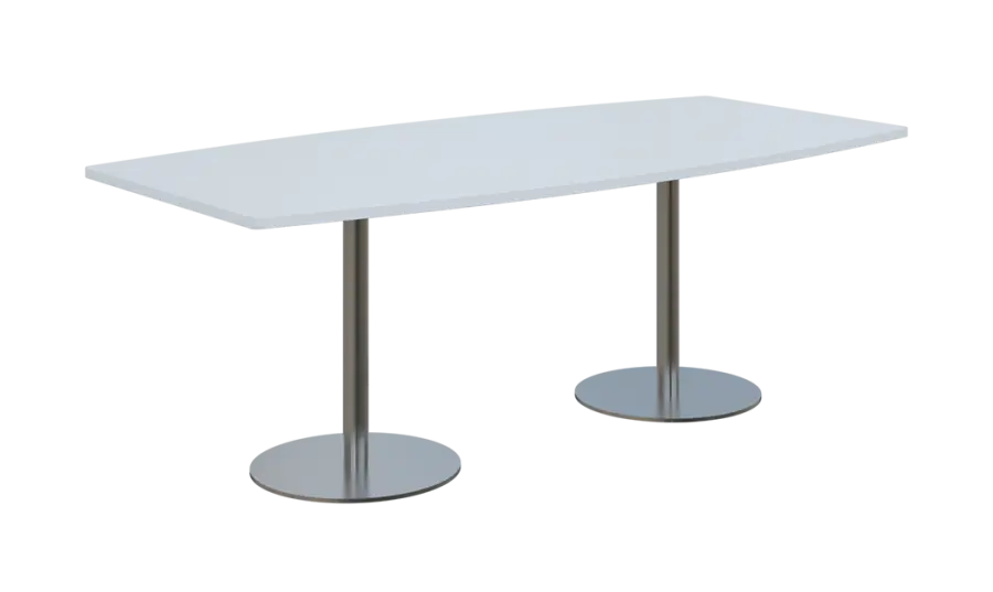 NC - 44 stůl sud, deska 2000 x 1000/800 mm bílá (síla 25mm), noha RC, nerez