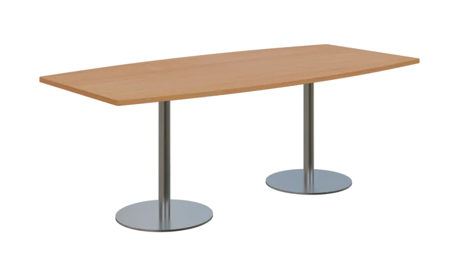 NC - 44 stůl sud, deska 2000 x 1000/800 mm buk Royal (síla 25mm), noha RC, nerez