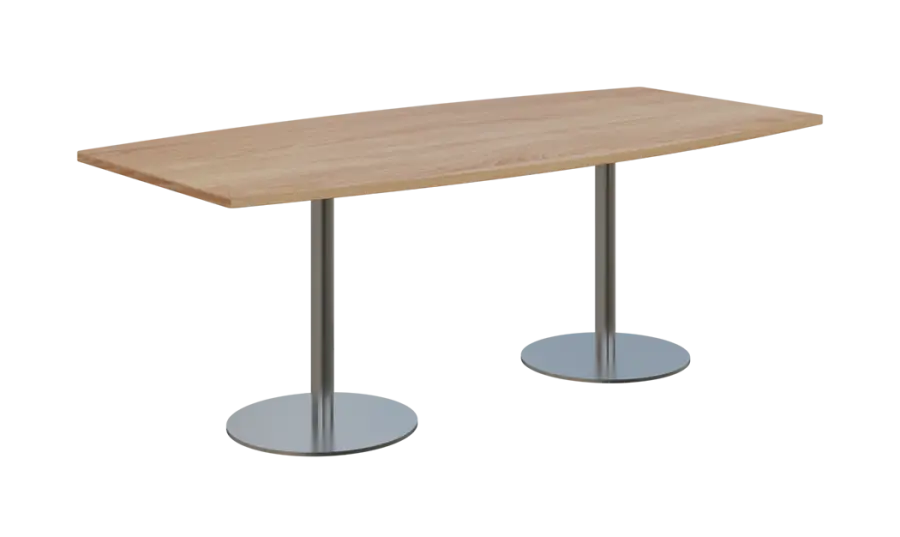 NC - 44 stůl sud, deska 2000 x 1000/800 mm dub bardolino (síla 25mm), noha RC, nerez