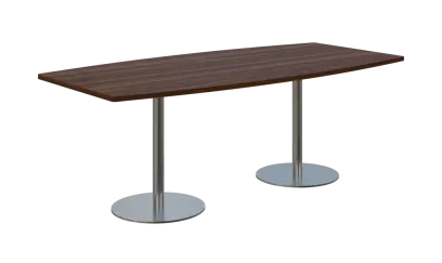 NC - 44 stůl sud, deska 2000 x 1000/800 mm ořech královský (síla 25mm), noha RC, nerez